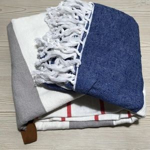 West Elm Picnic Blanket NWOT • Striped Cotton